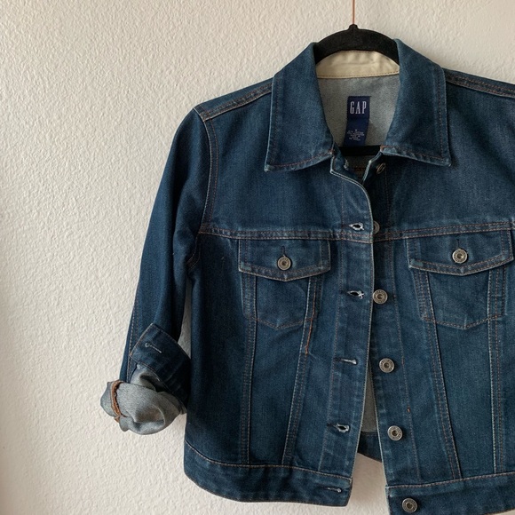 Gap Vintage Dark Blue Denim Jean Jacket - Picture 4 of 8